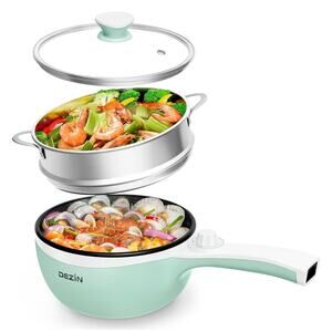Dezin green nonstick electric hot pot cooking pan 1.5 liters
